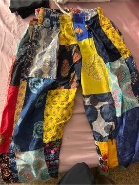 Boho Patchwork Harem Pants - Multicolor
